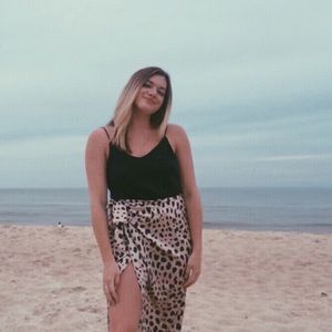 Satin cheetah print wrap skirt